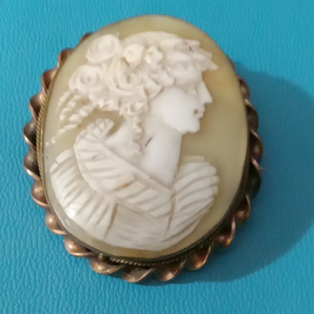 ANTIQUE Cameo Shell 🐚 Brooch